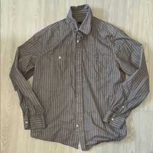 OLD NAVY Men's Striped Gray Shirt large